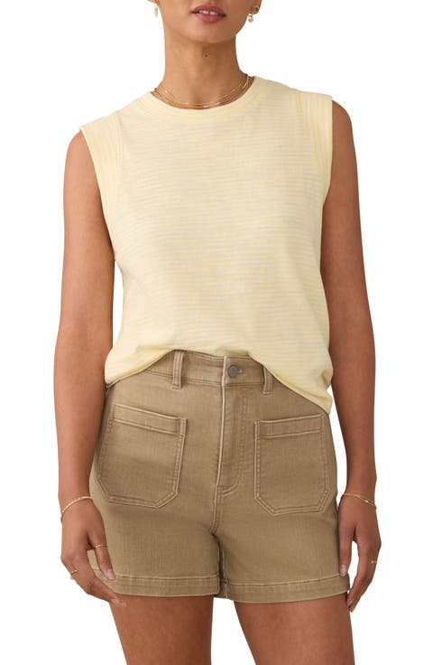 Sunwashed Stripe Organic Cotton Slub Muscle Tank