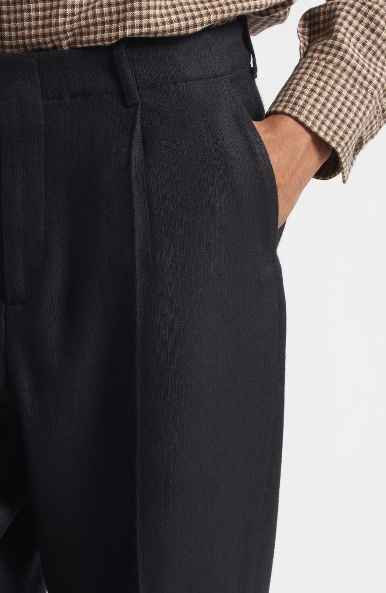 OUR LEGACY Borrowed Stripe Wide Leg Chinos, Alternate, color, Coal Black Link Stripe Weave