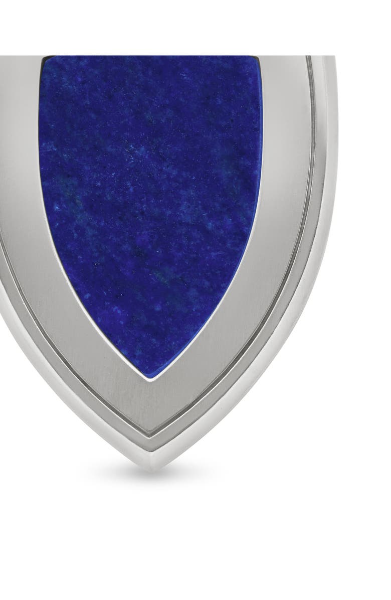 David Yurman Men's Shield Amulet with Diamonds, Alternate, color, Sterling Silver/ Sapphires