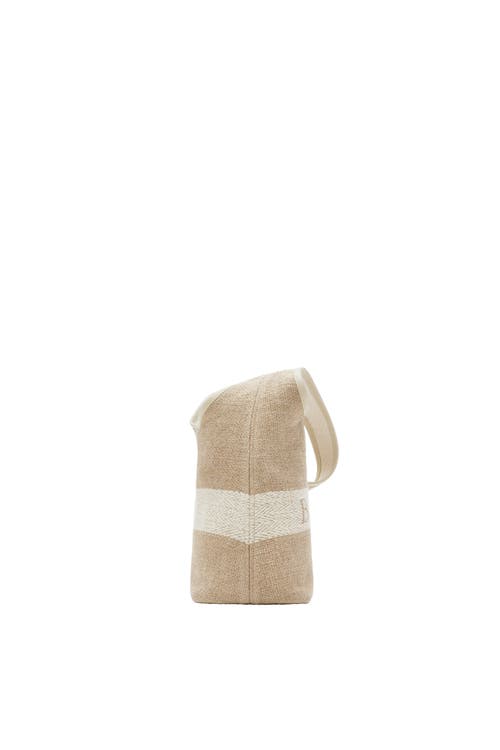 Burberry Small Logo-embellished Canvas Shoulder Bag In Natural