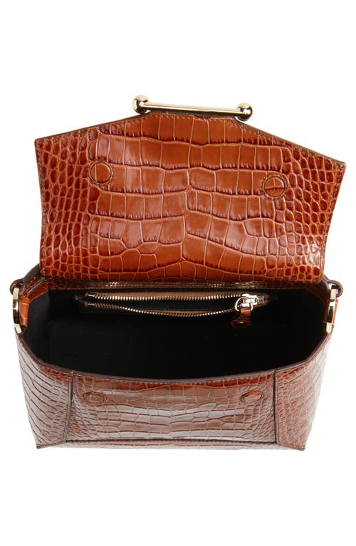 Strathberry Mosaic Croc Embossed Leather Top Handle Bag