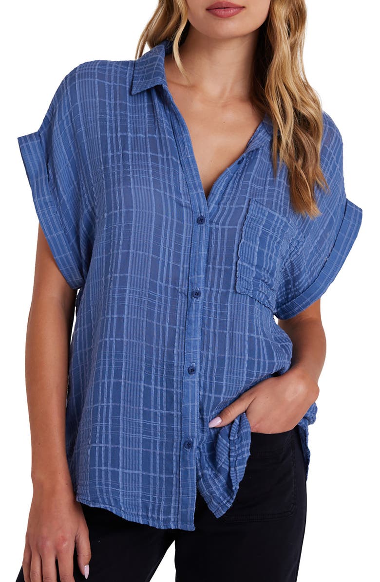 Bella Dahl Plaid Short Sleeve Button-Up Shirt, Main, color, 