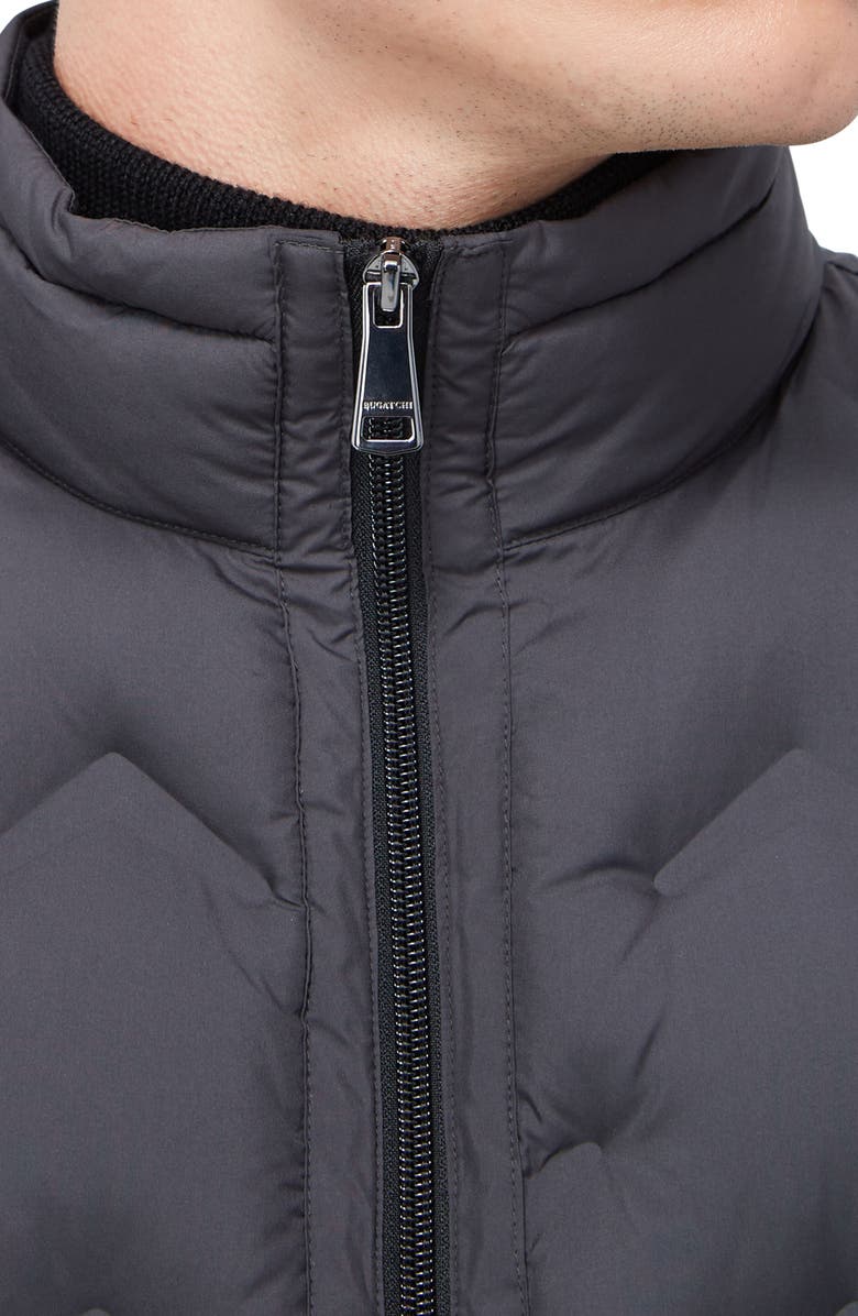 Bugatchi Water Repellent Chevron Quilted Puffer Vest, Alternate, color, 