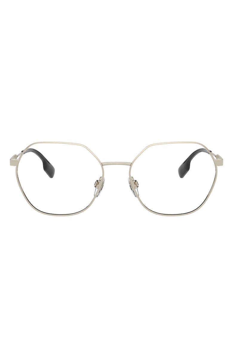 Burberry 54mm Round Optical Glasses, Main, color, Light Gold