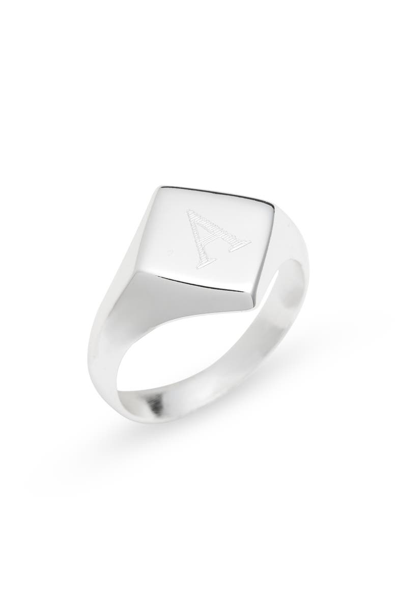 Argento Vivo Sterling Silver Argento Vivo Engraveable Rhombus Signet Ring, Main, color, 