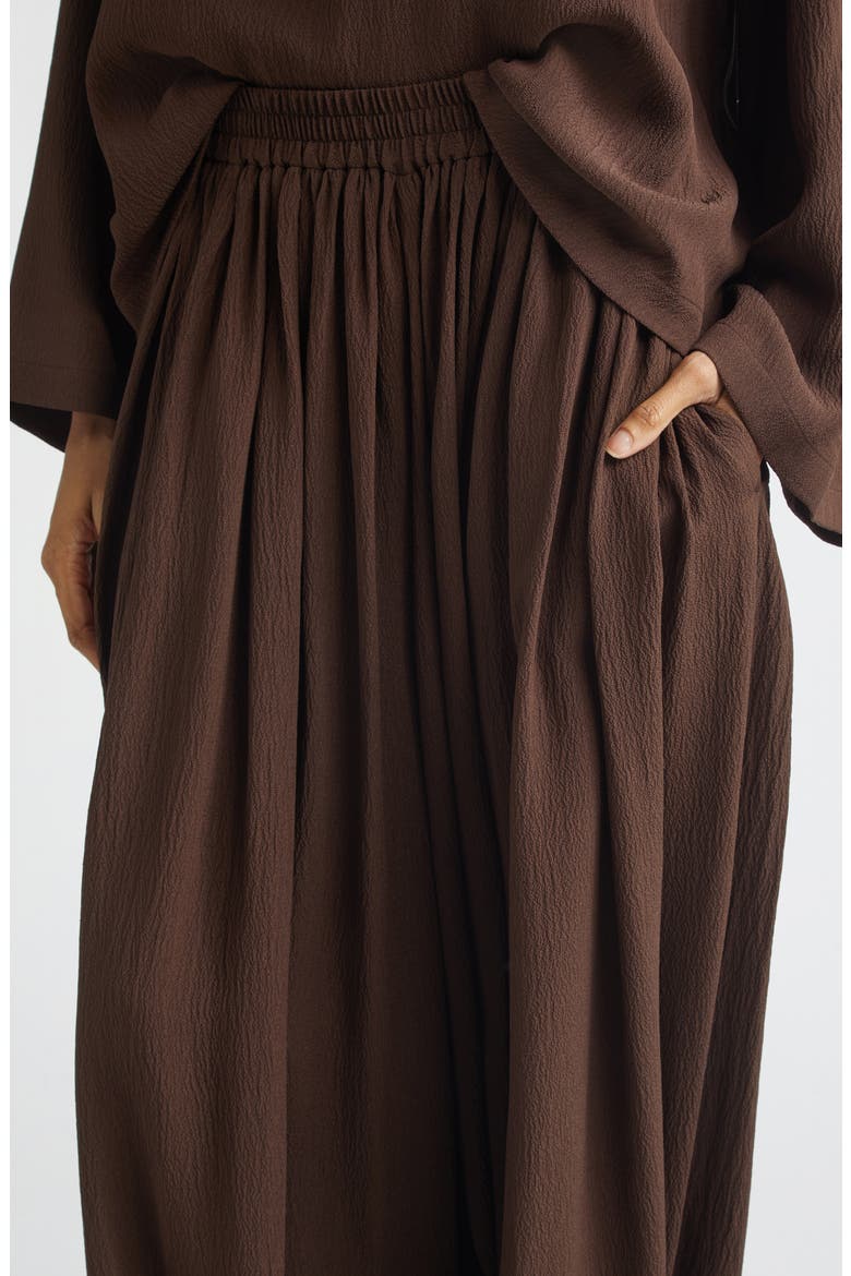 Sarouel Silk Seersucker Trousers, Alternate, color, ESPRESSO