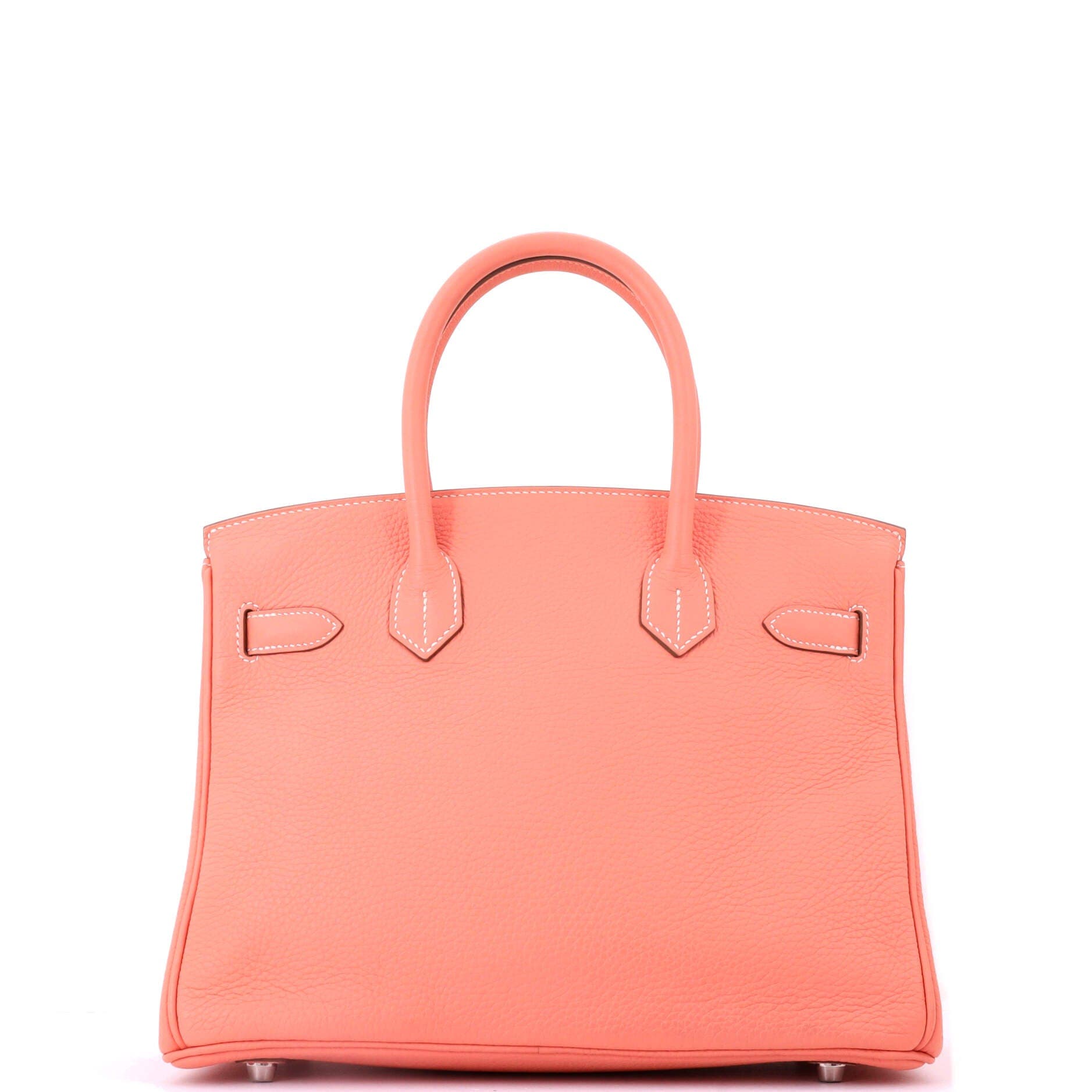 Pre-Owned Hermes Birkin Handbag Pink Clemence with Palladium Hardware 30, Alternate, color, Crevette