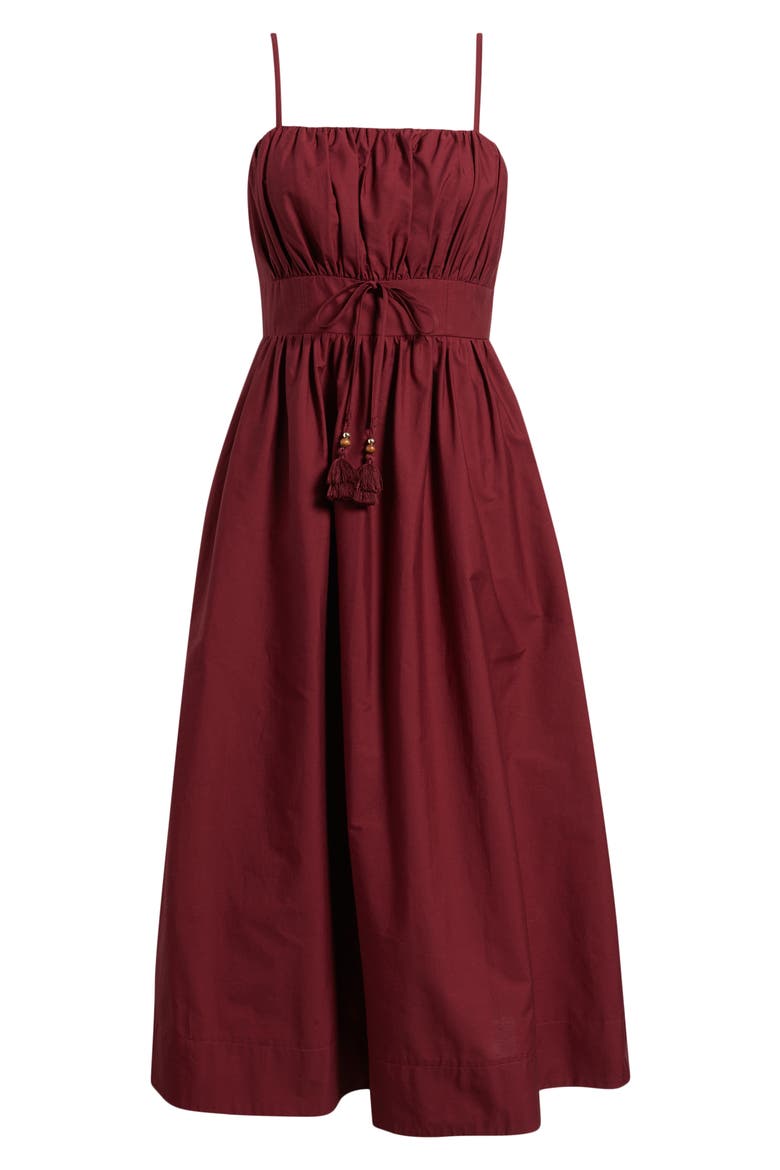 Sleeveless Poplin Midi Dress, Alternate, color, MULBERRY