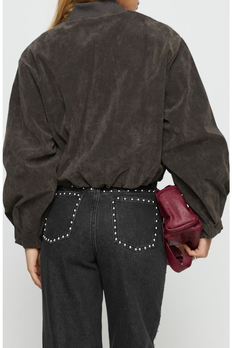 Mastery Faux Suede Jacket, Alternate, color, CHARCOAL