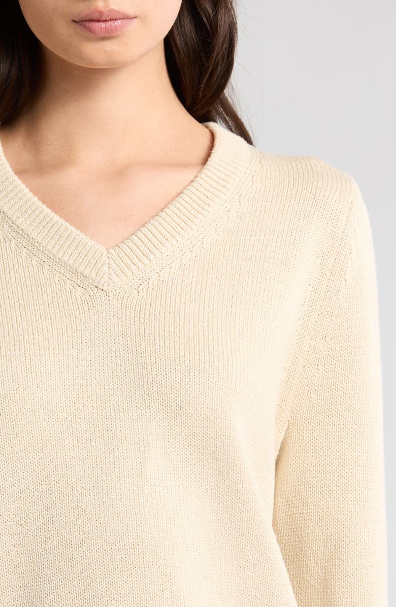 Nili Lotan Priya Cotton & Silk V-Neck Sweater, Alternate, color,