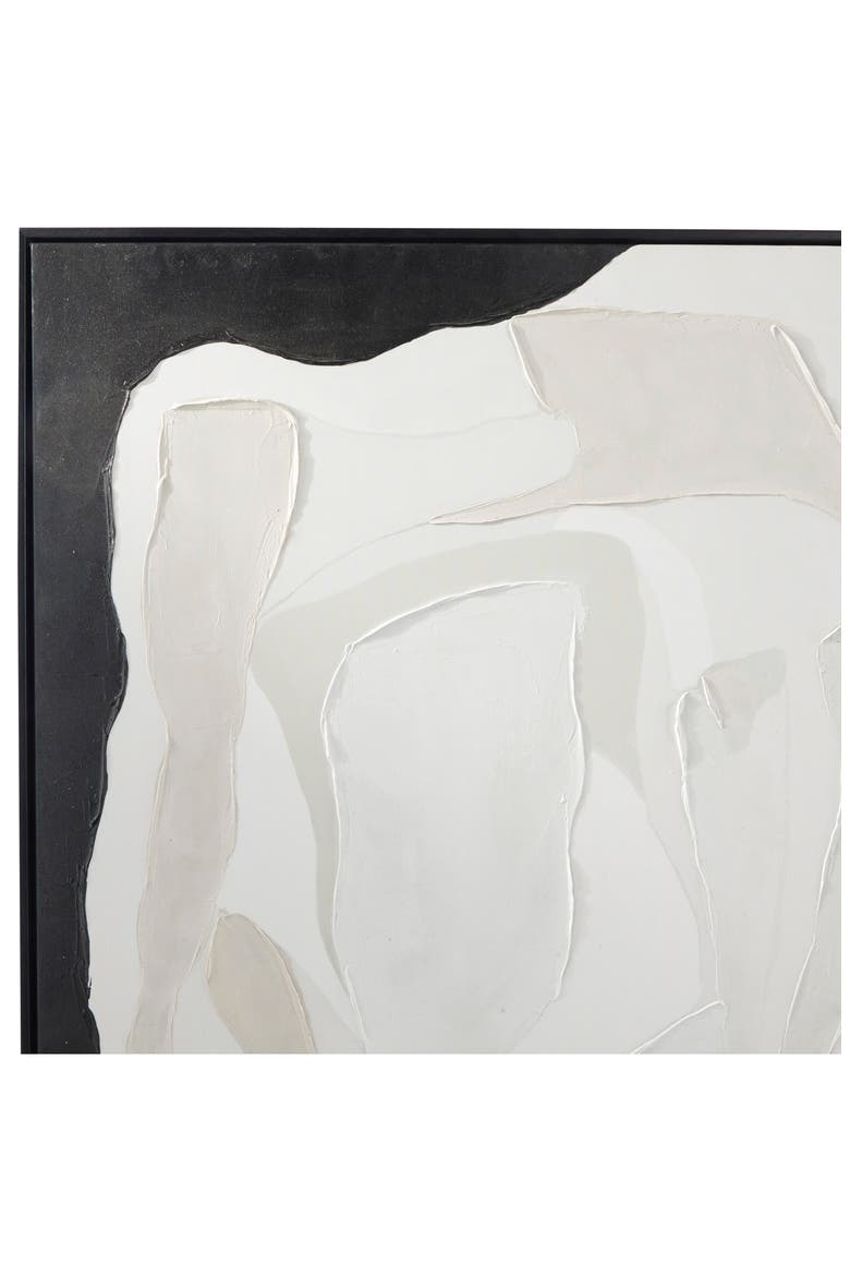 White Abstract Canvas Framed Wall Art, Alternate, color, WHITE