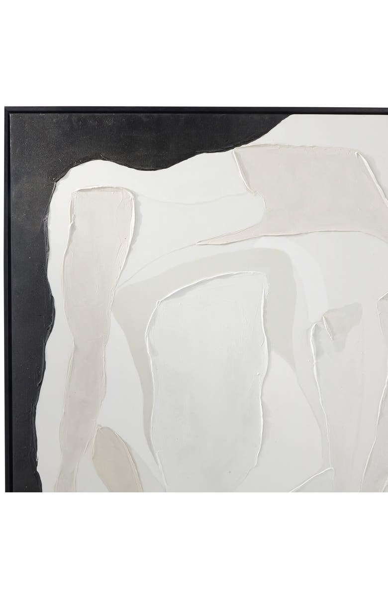 VIVIAN LUNE HOME White Abstract Canvas Framed Wall Art, Alternate, color, White