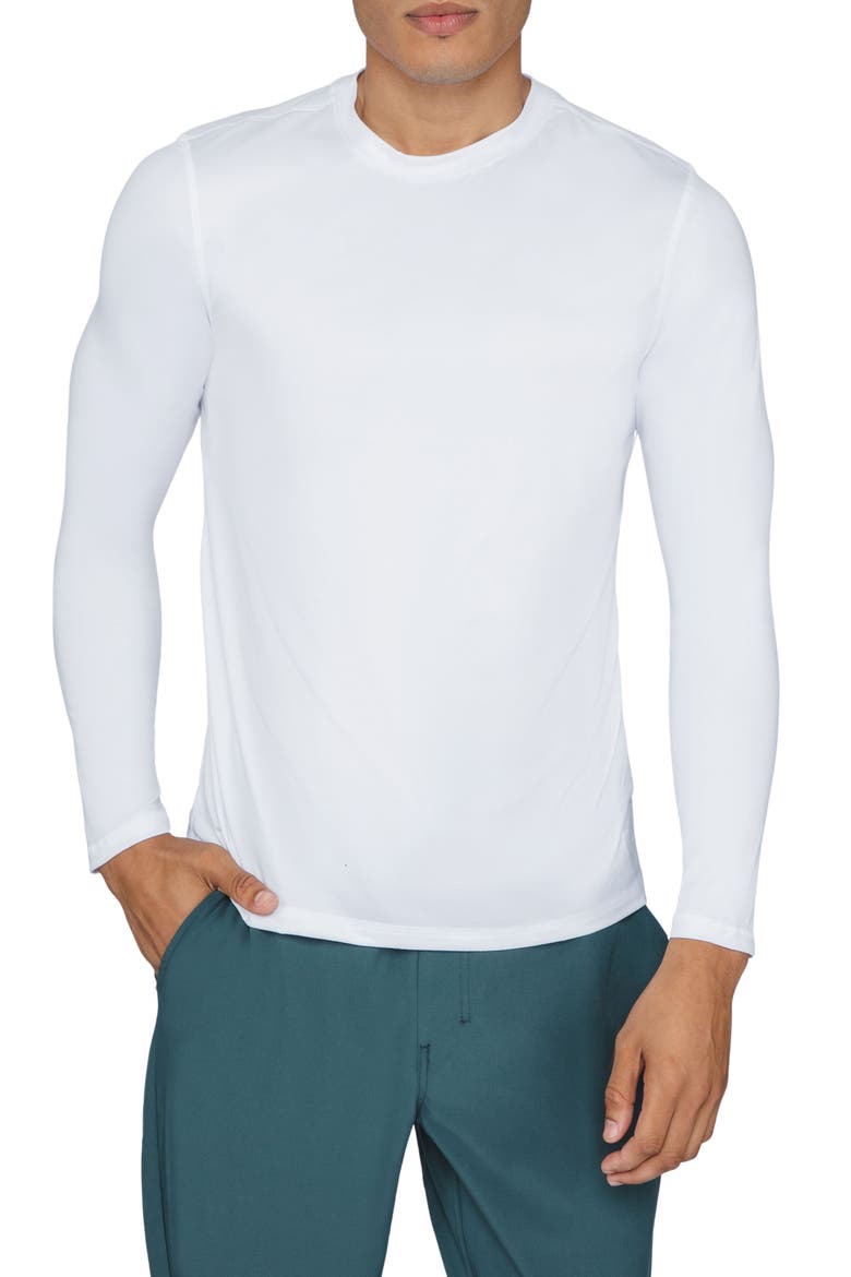Cationic Heather Long Sleeve Shirt, Main, color, WHITE