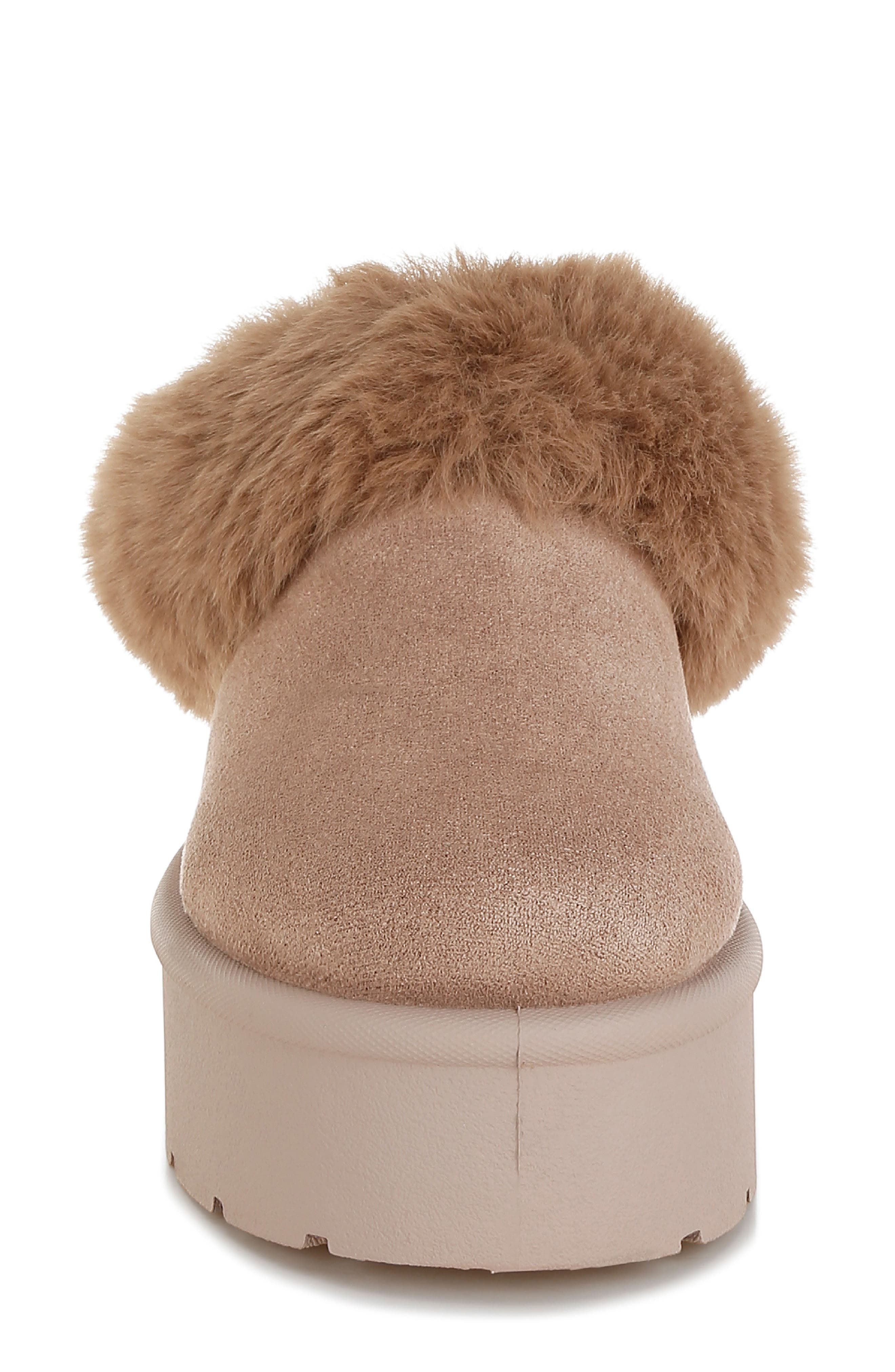 Aniso Platform Mule with Faux Fur Trim, Alternate, color, TAUPE