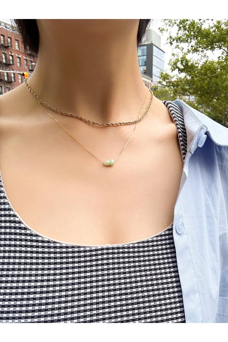 Mini Bottle Jade Pendant Necklace, Alternate, color, Light green