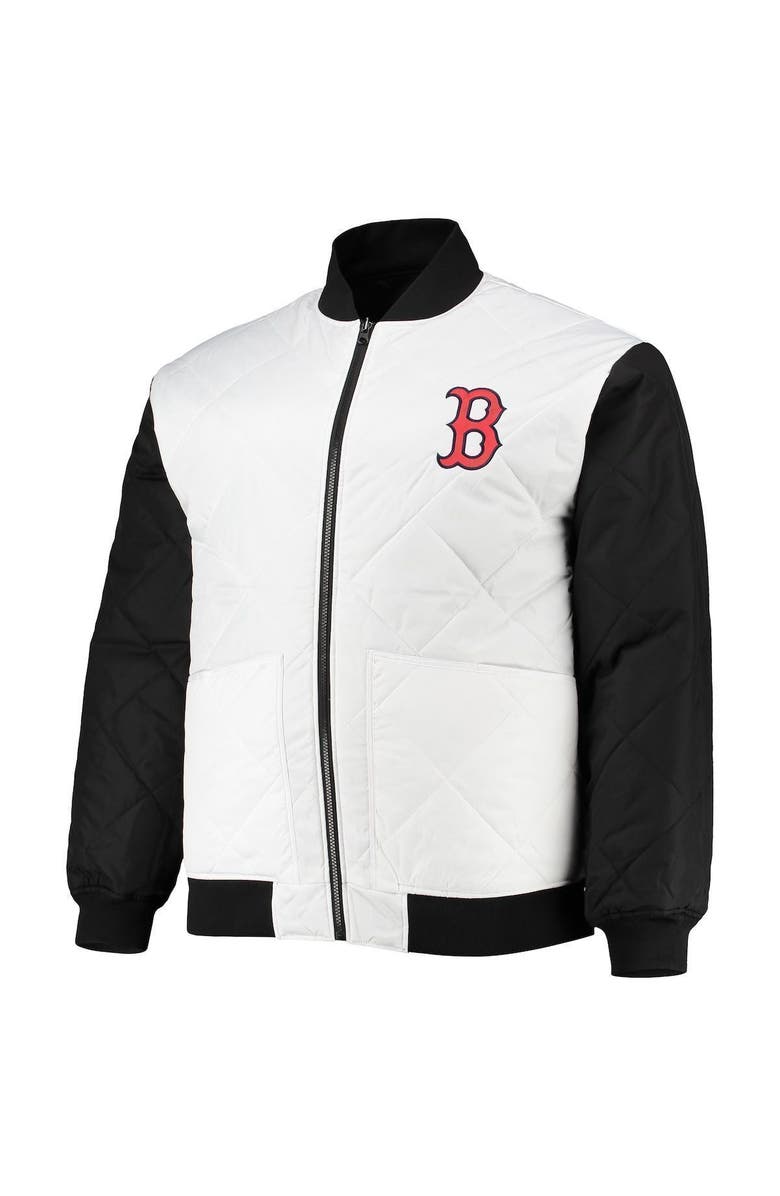 PROFILE Men's White/Black Boston Red Sox Reversible Satin Full-Zip Jacket, Alternate, color, 