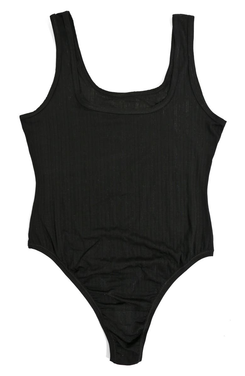 Hanky Panky MellowLuxe<sup>™</sup> Square Neck Thong Bodysuit, Alternate, color, Black