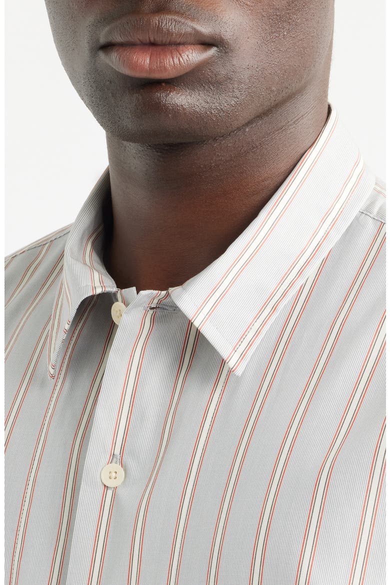 Reed 5322 Stripe Short Sleeve Pima Cotton Poplin Button-Up Shirt, Alternate, color, RED STRIPE