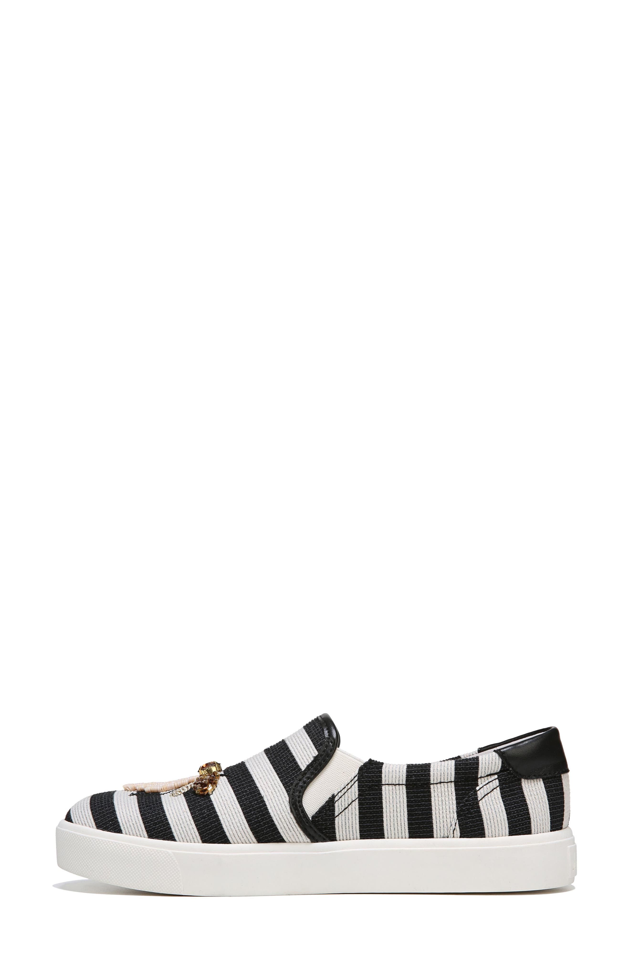 Evelina Slip-On, Alternate, color, BLACK STRIPE NAPPA LEATHER