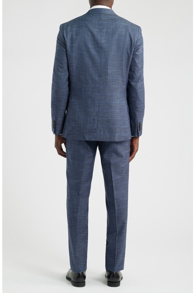 250th Capsule Mason Regular Fit Blue Mélange Windowpane Check Wool & Silk Suit, Alternate, color, MID BLUE