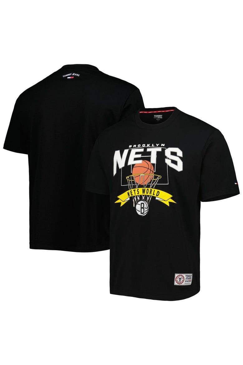 Men's Tommy Jeans Black Brooklyn Nets Tim Backboard T-Shirt, Main, color, Black