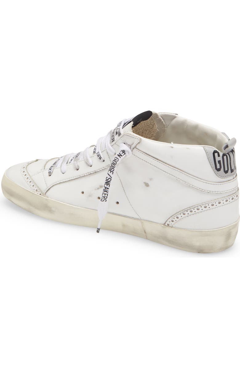 Golden Goose Mid Star Crystal Embellished Sneaker, Alternate, color, White/ Silver/ Grey