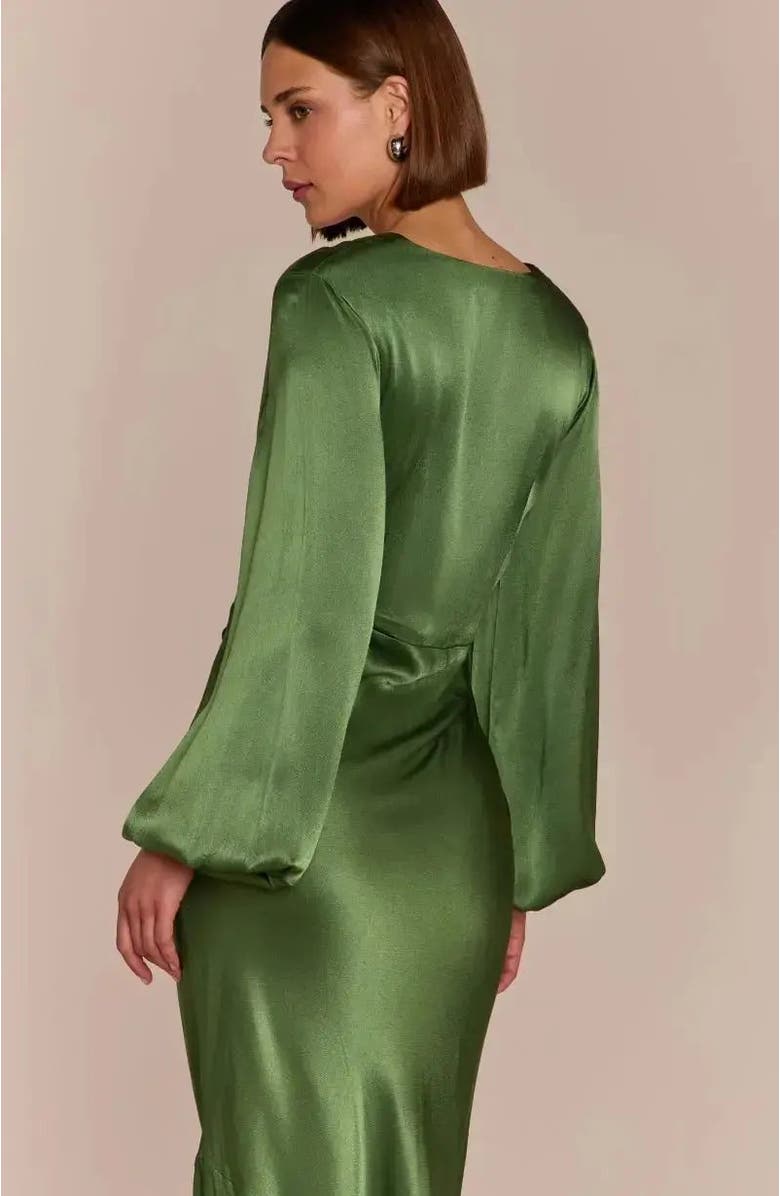 Rewritten Valencia Long Sleeve Dress, Alternate, color, Olive Green
