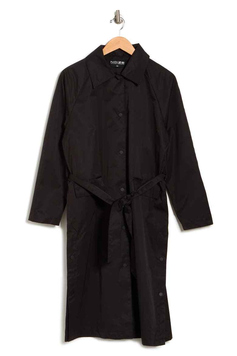 Janie Long Rain Jacket, Alternate, color, BLACK