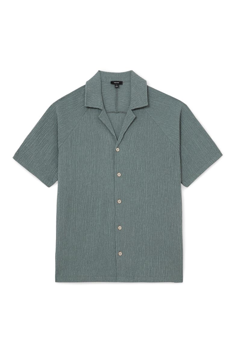 Knox Textured Camp Shirt, Alternate, color, DARK SAGE