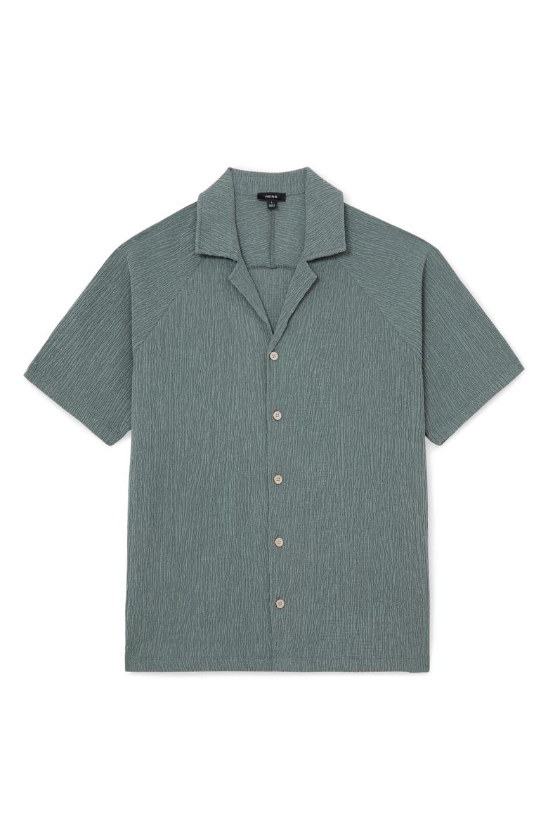 Reiss Knox Textured Camp Shirt, Alternate, color, Dark Sage