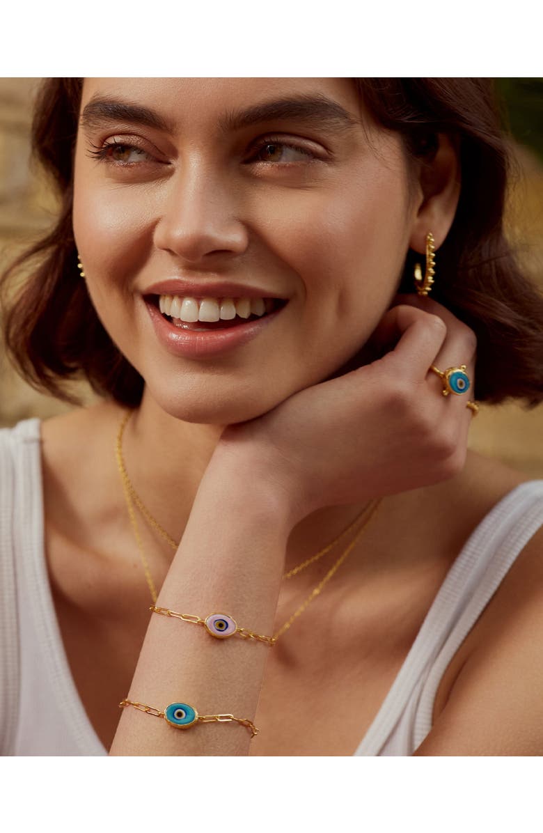 Ottoman Hands Alara Evil Eye Ring, Alternate, color, Navy