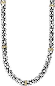 LAGOS Two-Tone Caviar Beaded Necklace