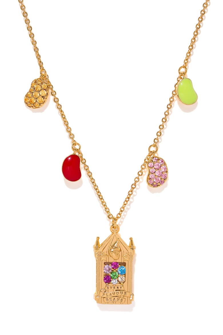 Harry Potter Bertie Bott's Every Flavour Beans Pendant Necklace, Main, color, GOLD