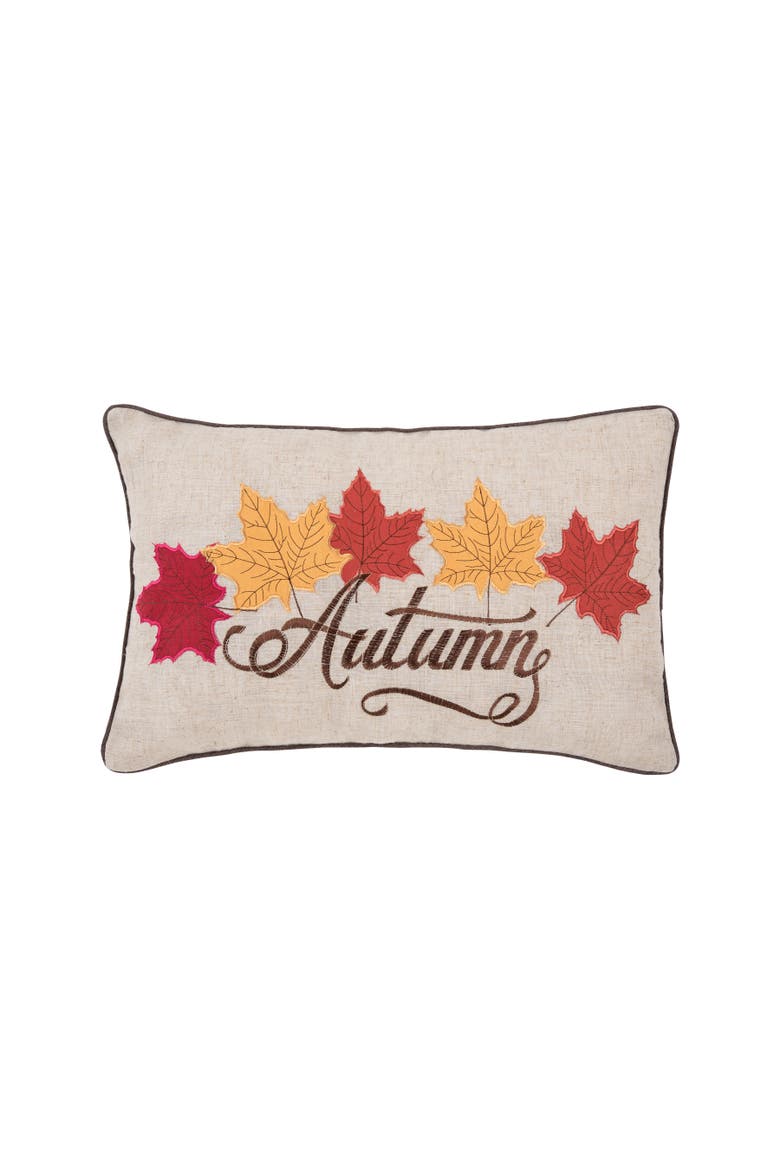 Autumn Leaves Pillow, Main, color, Beige