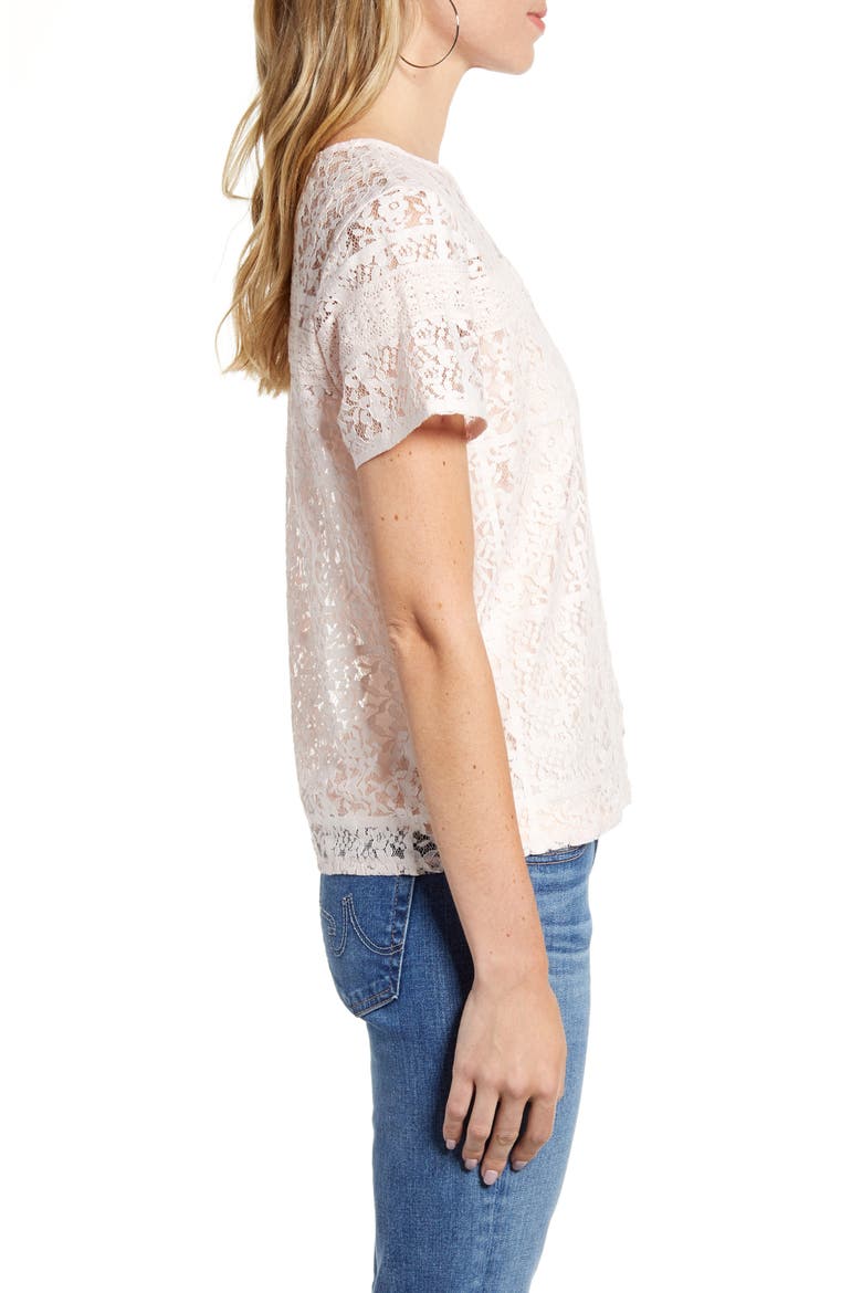Lace Blouse, Alternate, color, PINK MORN