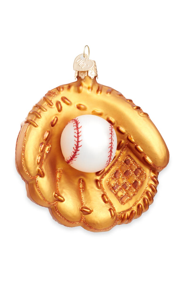 Old World Christmas Baseball Mit Christmas Ornament, Alternate, color, Brown/ White