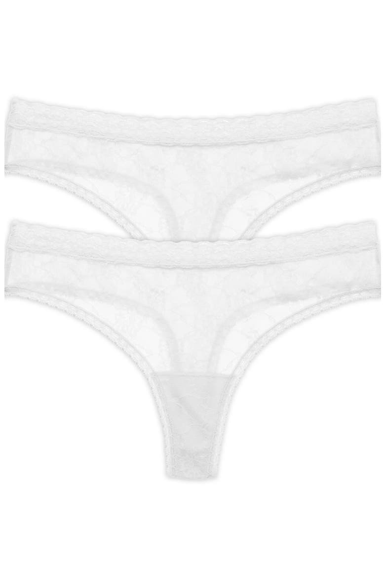 Bliss Allure Lace One Size Thong 2-Pack, Main, color, White