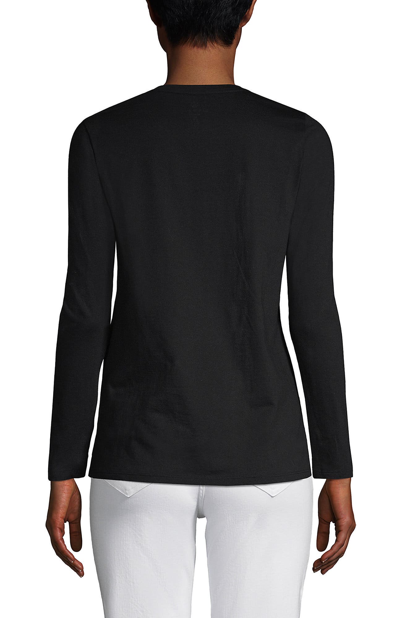 Supima Cotton Long Sleeve V-Neck T-Shirt - image 2