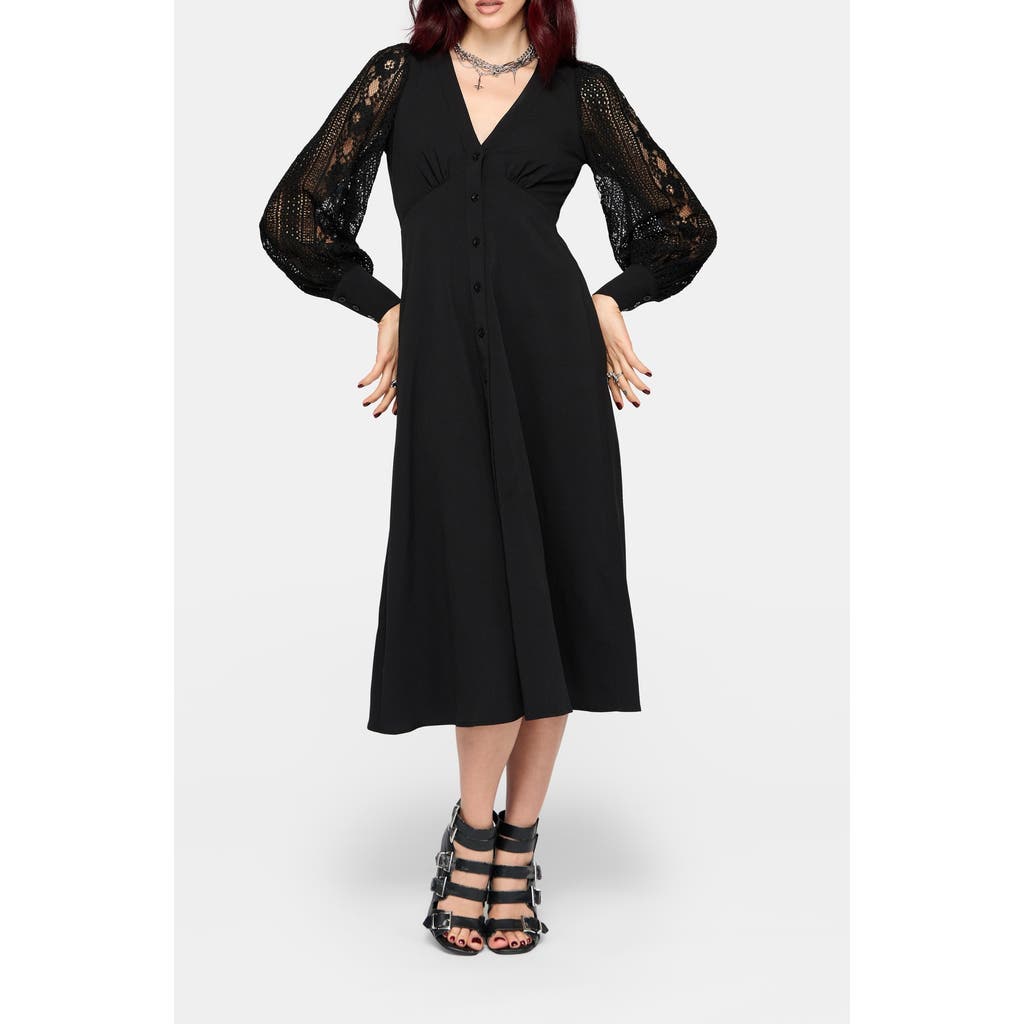Disturbia Covenant Midi Dress In Black