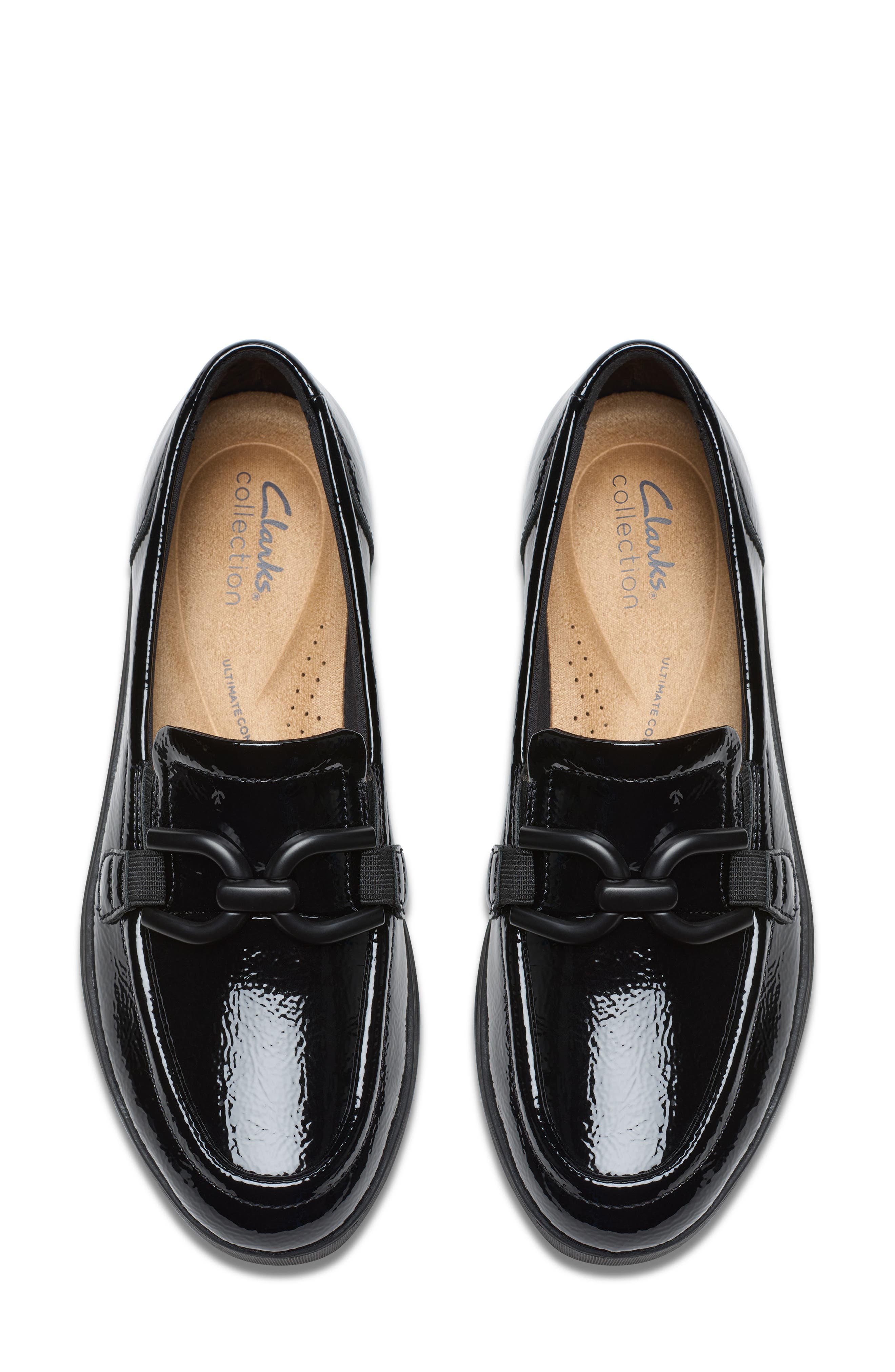 Clarks<sup>®</sup> Zylah Patent Loafer, Alternate, color, Black Crinkle Patent