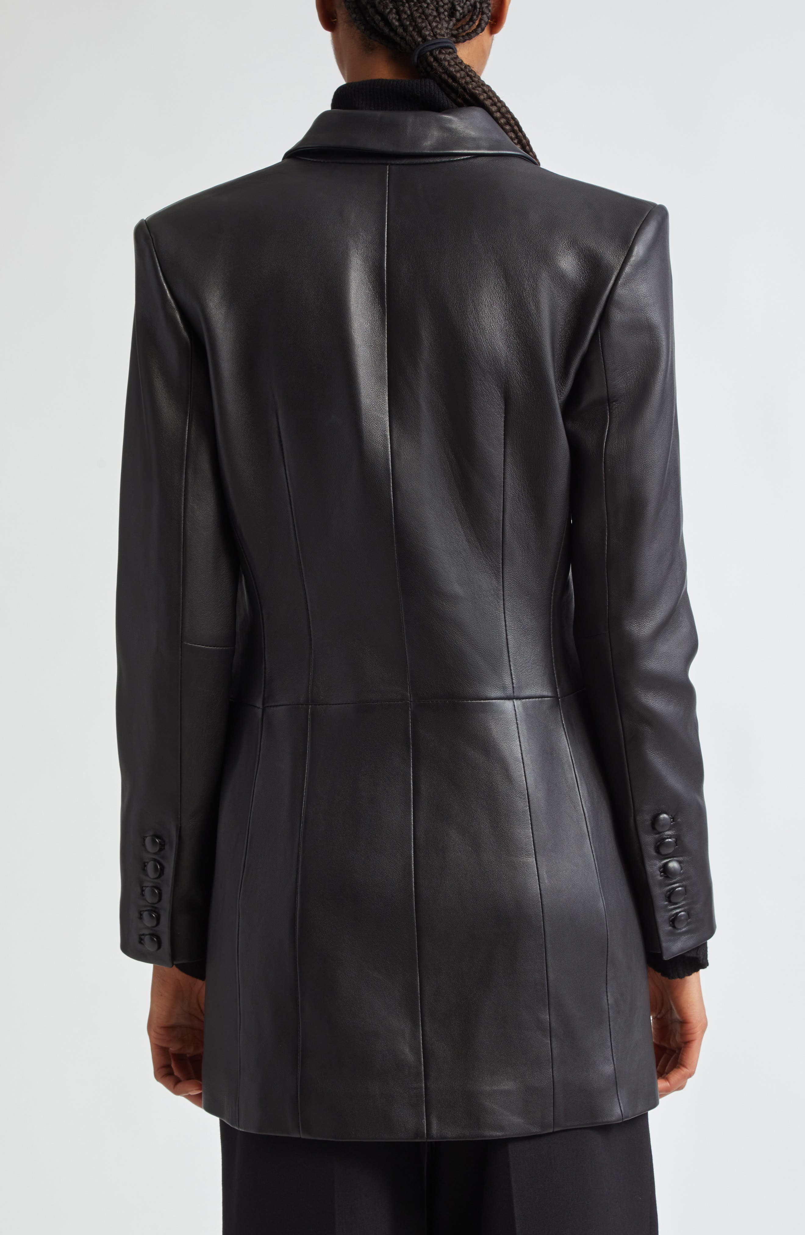 Declan Double Breasted Leather Jacket - image 2
