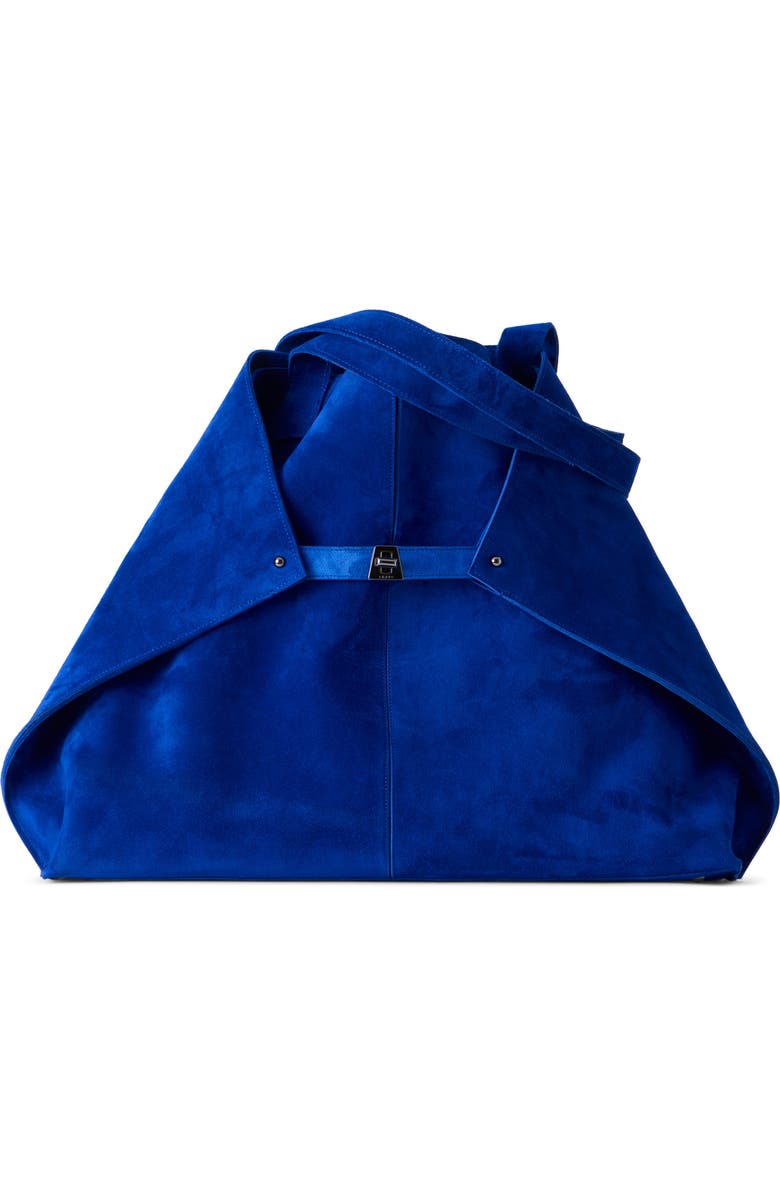 Akris Medium AI Suede Convertible Shoulder Tote, Main, color, Ocean