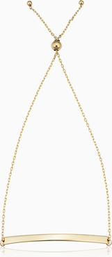 Oradina 14K Yellow Gold Brooklyn Bar Bolo Bracelet