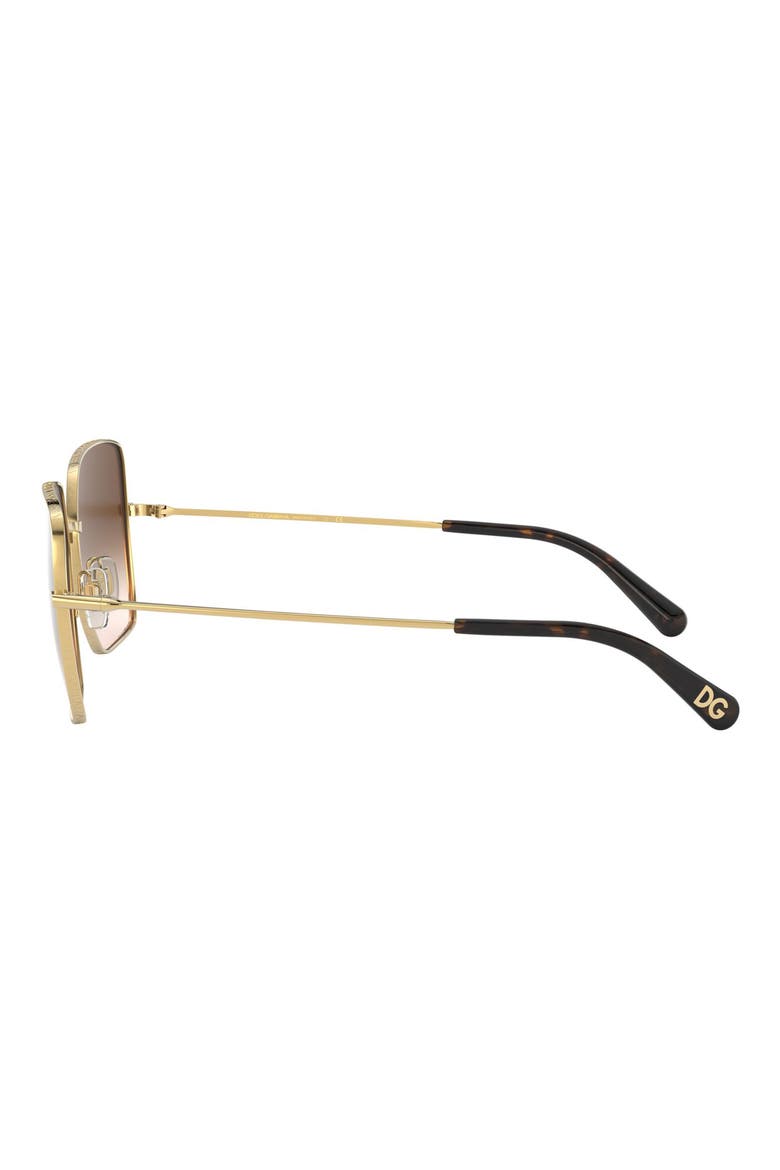 57mm Gradient Square Sunglasses, Alternate, color, GOLD BLACK