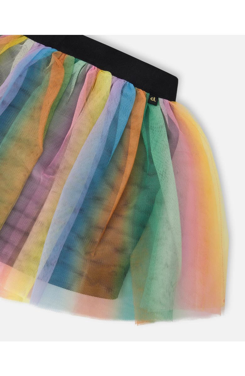 Deux par Deux Flared Mesh Skirt, Alternate, color, Multicolor