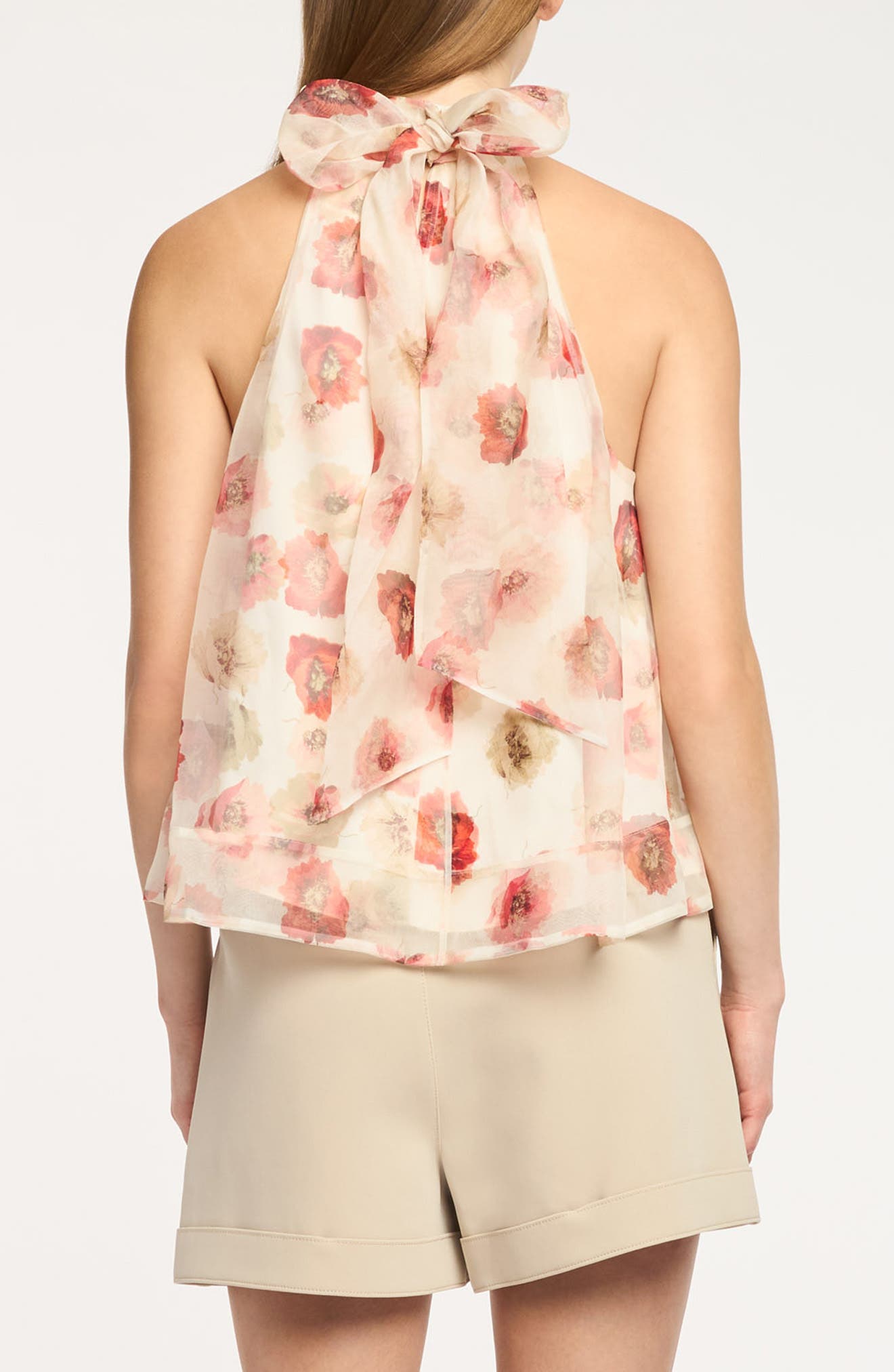 Brennan Floating Poppies Silk Sleeveless Top - image 2
