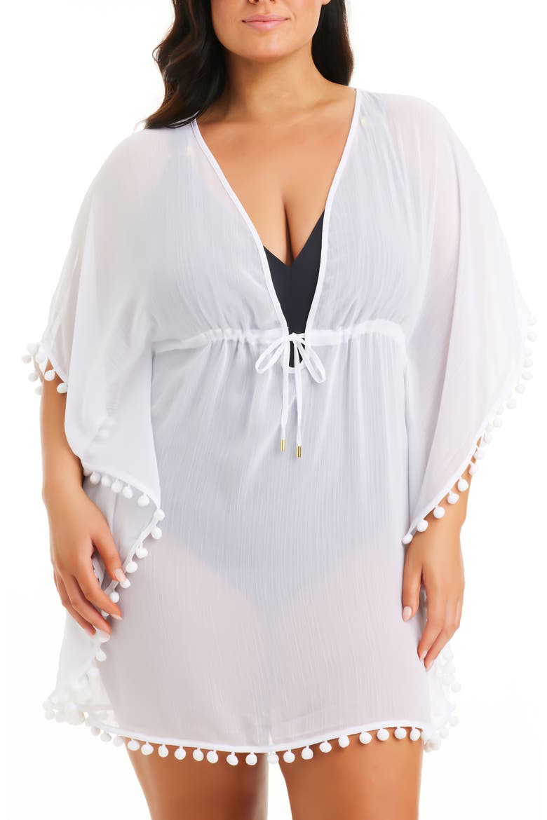 Sheer Cover-Up Caftan, Main, color, WHITE
