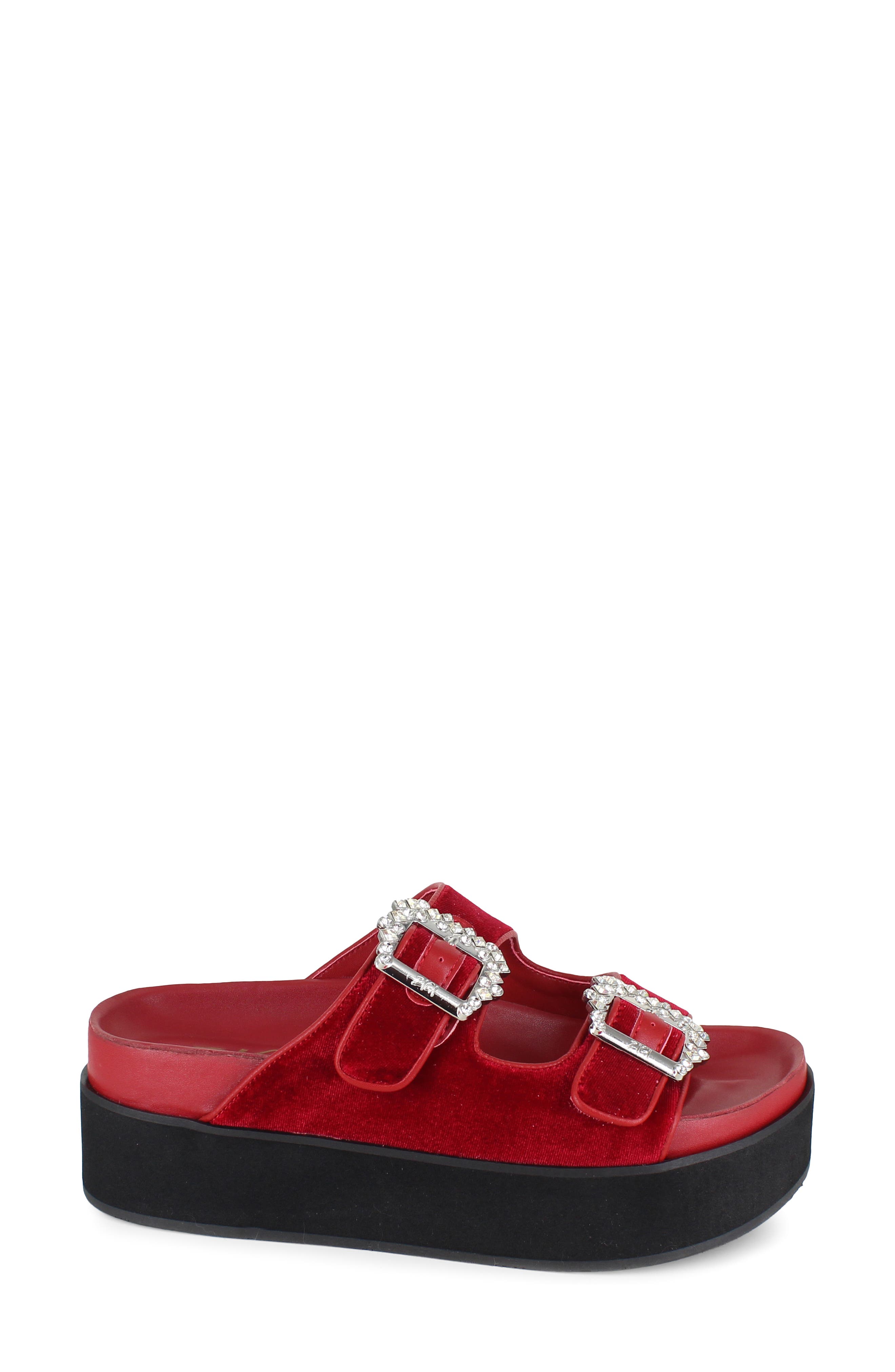 Rosalinda Platform Slide Sandal, Alternate, color, RED