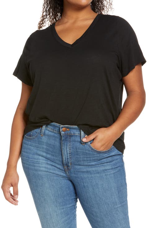 Whisper Cotton V-Neck T-Shirt (Plus Size)