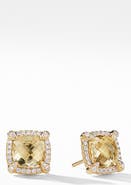 David Yurman Châtelaine Pavé Bezel Stud Earrings with Diamonds, 8mm